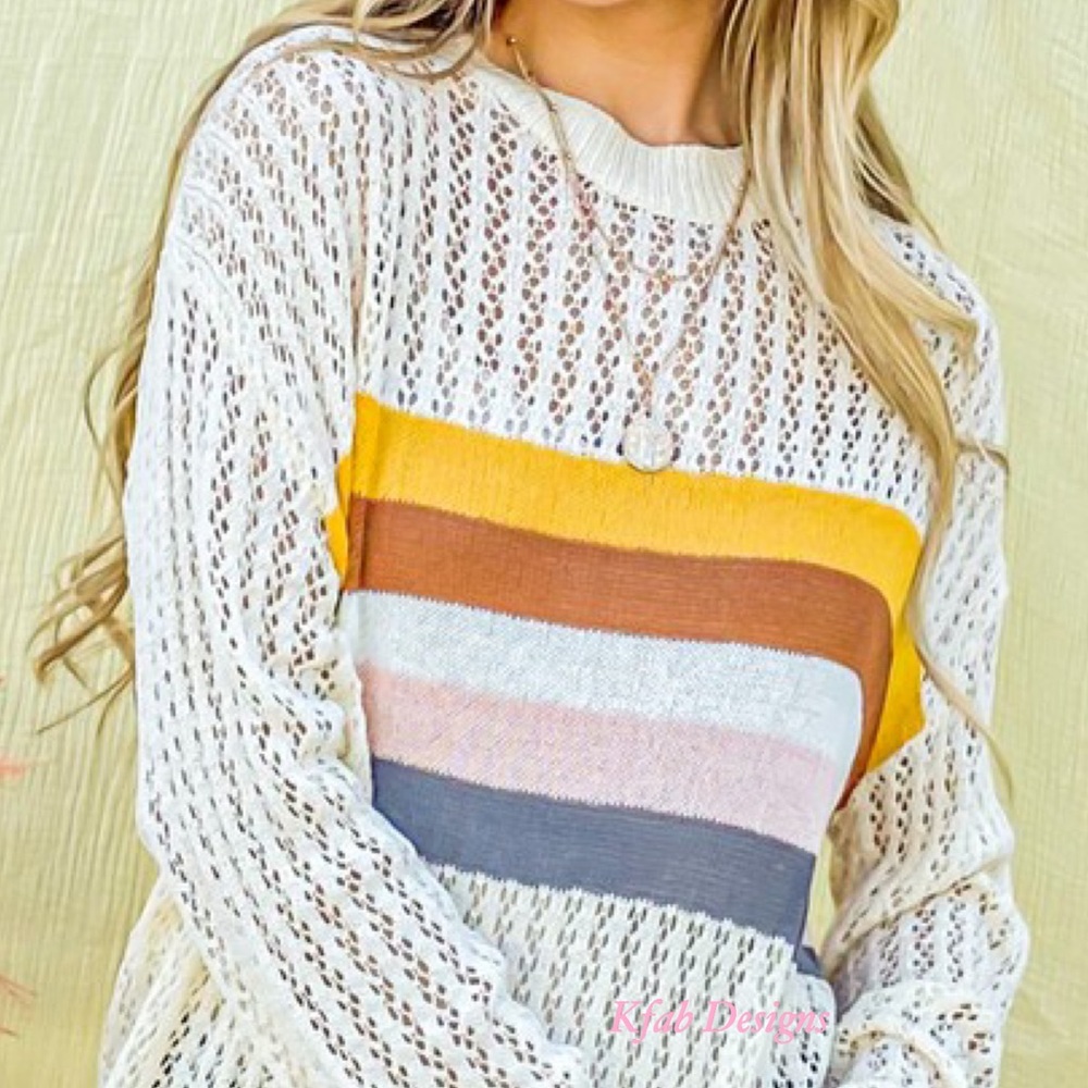 ❤️LAST! Color Block Striped Lightweight Sweater! Perfect for transition! - Picture 8 of 10